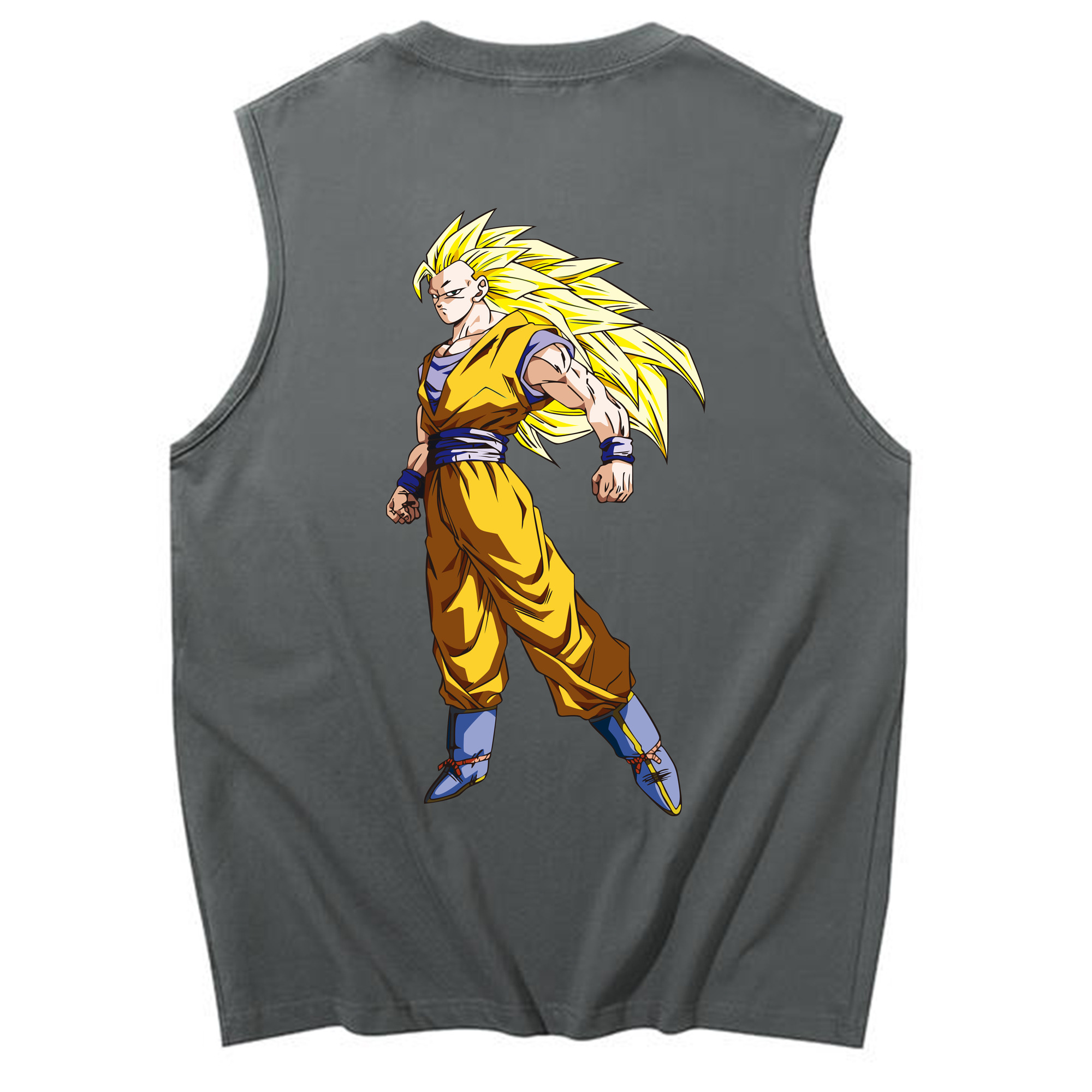 （画像用） ドラゴンボール 孫悟空（そん ごくう）Son Goku カカロット DRAGON BALL Kakarotto コットン100％タンクトップ（背面プリント）